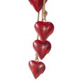 thumbnail image 5 of DecMode Tibetan Inspired Cascading Red Metal Heart Decorative Cow Bells with 5 Bells on Jute Hanging Rope, 5 of 9