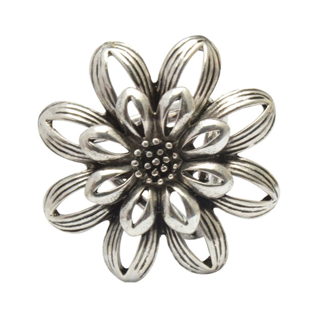 Broche Ancienne Française - Passe Foulard Argent Avec Perles De Lune Et Cristaux