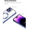 thumbnail image 2 of Plating Case for iPhone 13 Pro Max with Camera Lens Protector,Anti-Scratch Shockproof Slim Protective Case, Ideal for Women and Men，Compatible for iPhone 13 Pro Max, Navy Blue, 2 of 13