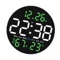 thumbnail image 2 of Calendario de reloj de pared digital  degree f/ degree C conmutable con la semana de la fecha de luz nocturna para el dormitorio de la oficina dormitorio a salón Verde, 2 of 8