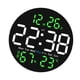 thumbnail image 1 of Reloj de pared digital con alarma y temporizador  degreeF/ degreeC conmutable, pantalla LED redonda, 12/24 h Verde, 1 of 9