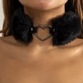 thumbnail image 3 of Fairnull Collier Ras du Cou en Peluche Cœur Dames Collier Réglable Exagéré Costume Cosplay, 3 of 8