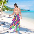 thumbnail image 7 of FORMRS Womens Long Sarong Beach Wrap Semi-Sheer Bikini Skirt Bathing Swimsuit Cover Up, Colorful Plaid, 7 of 7