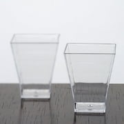 Efavormart 120 Pcs Clear Super Chic Squared 2oz Disposable Plastic Shot Glass