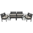 thumbnail image 3 of Gymax 8PCS Woven Rattan Table Chair Set Gargen Sofa Unit w/ Cushioned Seat Patio Furniture, 3 of 10