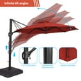 thumbnail image 6 of FLAME&SHADE 11ft Patio Offset Outdoor Hanging Umbrella w/Base,360 Degree Rotating for Backyard, Garden and Deck,Red, 6 of 6