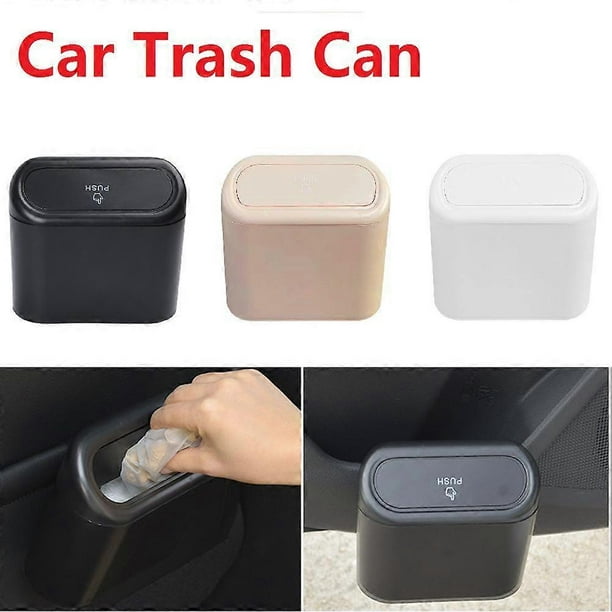 Hanging Car Trash Can Vehicle Garbage Dust Case Storage Box ABS Square Pressing Trash Bin Auto Interior Accessories Direct Sales