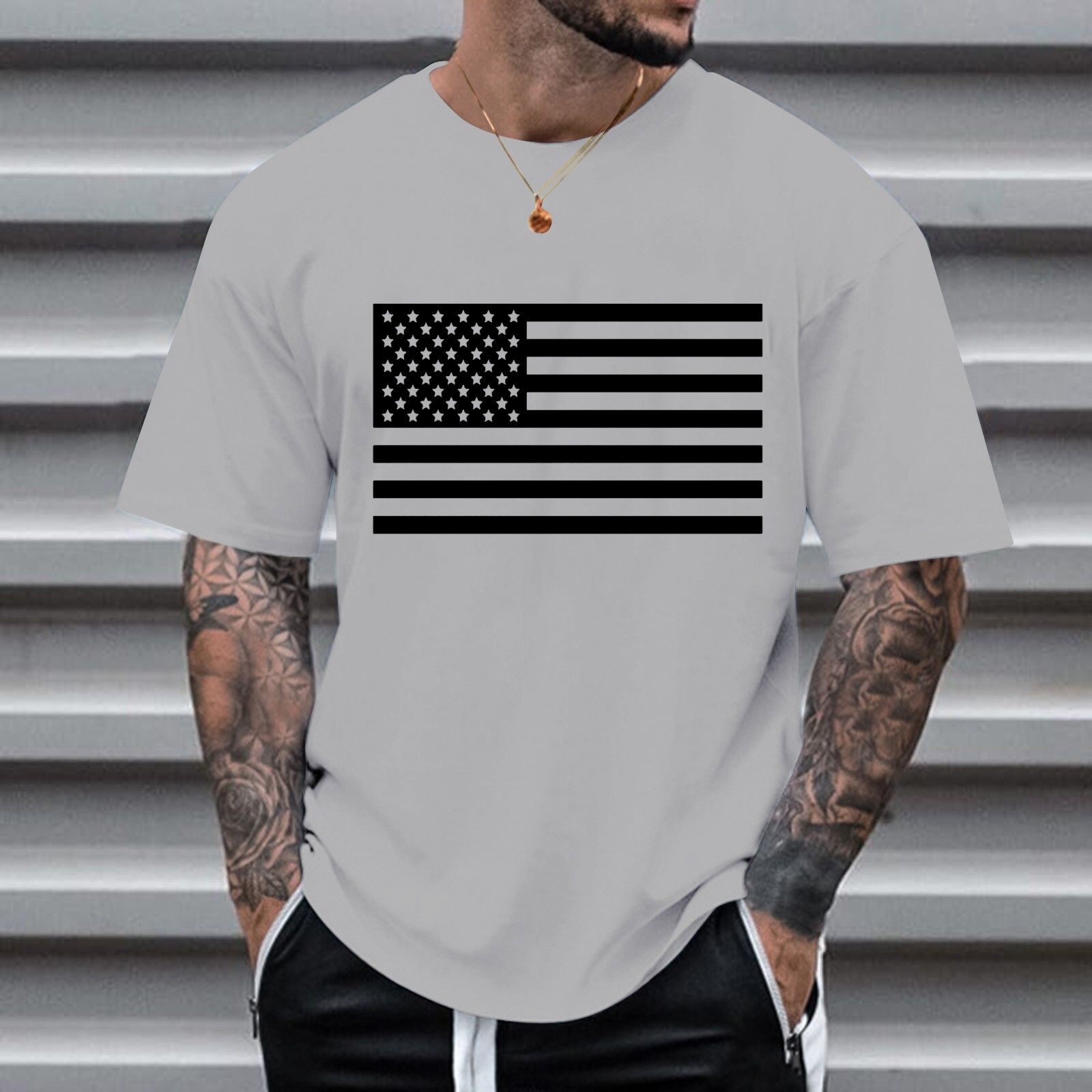 American Flag Shirt America Flag Patriotic Shirts Printing Casual Tee ...