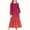 Red, variant on Tawop Girls Dress Solid Color Long Sleeved Round Neck Dress with Side Pockets Long Skirt for Kids 8-9years