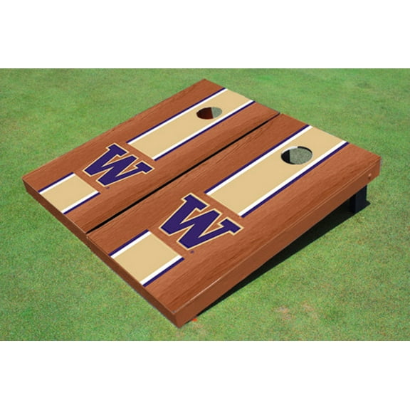 University Of Washington "W" Gold Rosewood Matching Long Stripe Cornhole Boards