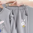 thumbnail image 5 of enyan Little Girls Fall Winter Outfit Size 1-8T Cotton Cute Print Long Sleeve Top and Pant Toddler Girl Clothes(Grey,9-12 Months), 5 of 6