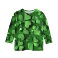 thumbnail image 5 of Posijego T-Shirt Filles Garçons Fête de la Saint-Patrick Manches 3/4 Col Rond Graphique Tee Ample Décontracté, 5 of 5