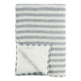 thumbnail image 2 of 50 Inch Extra Soft Linen Throw Blanket, Woven Striped Design, White, Blue, 2 of 5