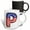 Multicolor, variant on 3drose, Stars and Stripes Monogram Initial P, 11oz Magic Transforming Mug