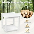 thumbnail image 4 of HYJY Patio Small Side Table, Acacia Wood 18 inch Double-Deck Coffee Table with Storage Tier for Living Room, Garden, Balcony, Porch, Deck (White), 4 of 18
