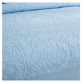 thumbnail image 3 of 3-Piece 100% Cotton Oversized Bedspread Lightweight Quilt Coverlet Embroidery Farmhouse Bedding Set T0 (Light Blue, (68"x86")), 3 of 9