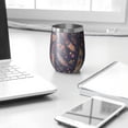 thumbnail image 3 of 12oz Stainless Steel Insulated Wine Tumbler with Lid and Straw – Double Wall Vacuum Mug for Hot & Cold Drinks, 304 Steel Interior, Sweat-Free Design, 3 of 5