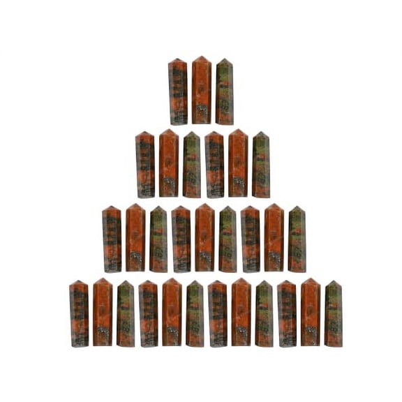 Unakite Crystal Points Bulk 3 Pcs, Hexagonal Healing Point