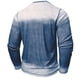 thumbnail image 5 of Blusas y camisas de manga larga con cuello redondo y degradado para hombre, blusas casuales con botones y cuello redondo, blusas de poliéster para hombre, 5 of 7