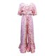 thumbnail image 5 of ICHUANYI mono informal de cintura alta para mujer, mono holgado estampado de manga corta de verano, mono con pantalón de pierna ancha ICHUANYI WER202308231277, 5 of 5