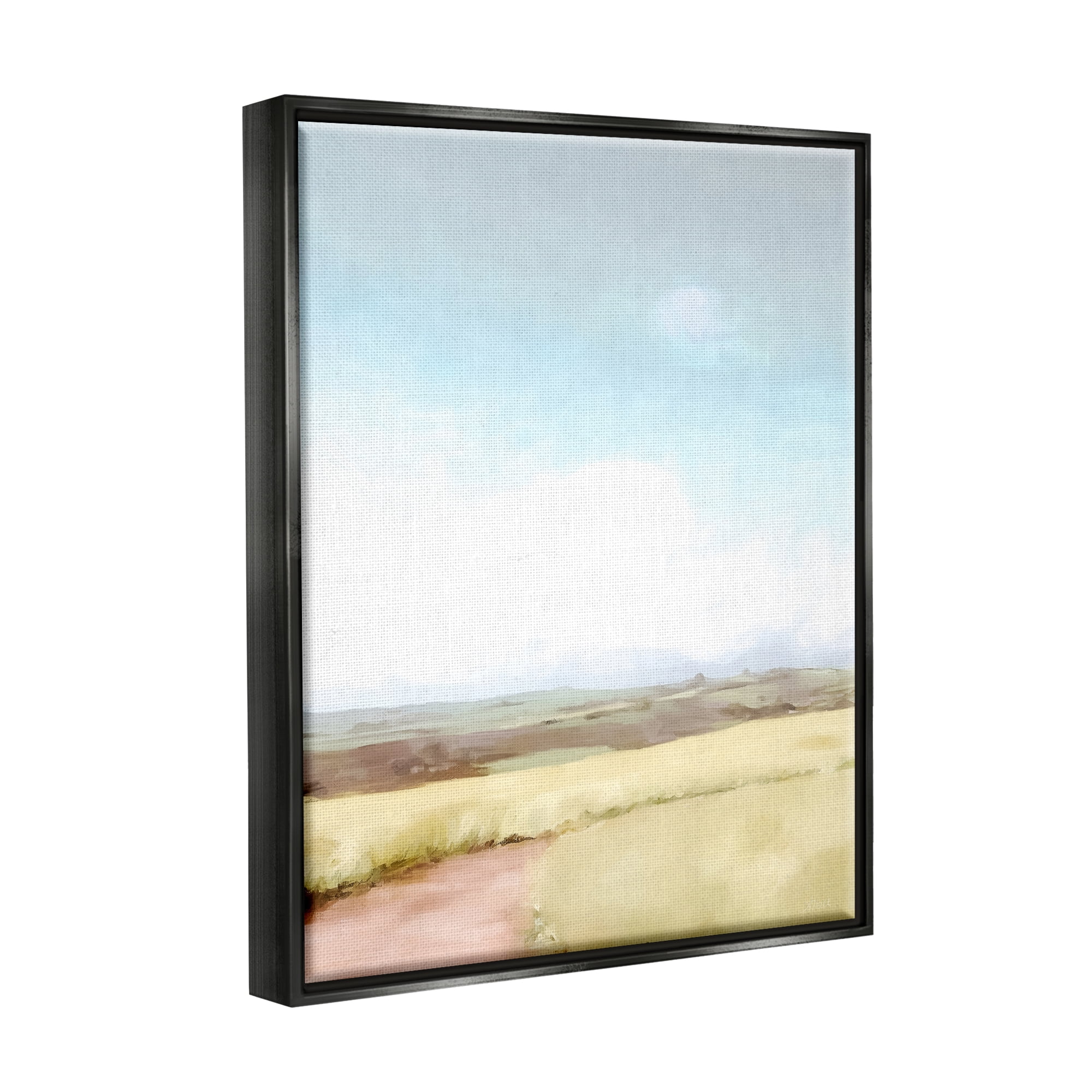 Stupell Industries Country Field Trail Nature Painting Black Floater Framed Art Print Wall Art, 17 x 21
