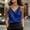 Blue, variant on Women's Solid Satin Camisole Top with Flattering Neckline