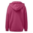 thumbnail image 3 of EDFBUYKRS Female Long Sleeve Hoodie Womens Casual Long Sleeve Zipper Hooded Coat with Pocket Soft Lined Sweatshirt Outerwear for Everyday Comfort and Style L, 3 of 4