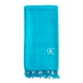 thumbnail image 2 of Authentic Hotel and Spa Authentic Sol Monogrammed Pestemal Fouta Turquoise Blue Tonal Stripe Turkish Cotton Bath/ Beach Towel Turquoise/Q, 2 of 5