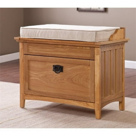 Pemberly Row Artisan Storage Bench In Natural Oak Walmart Com