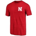 thumbnail image 2 of Men's Scarlet Nebraska Huskers Left Distressed Logo Tri-Blend T-Shirt, 2 of 3