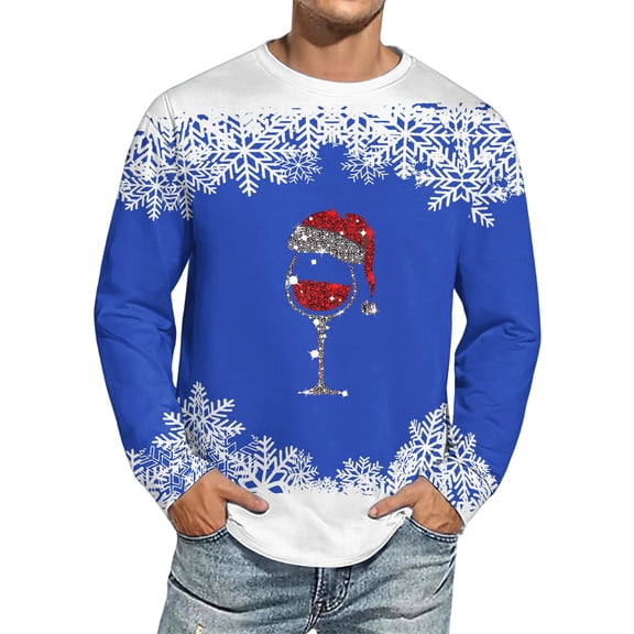 Men's Christmas Snowflake Theme Printed Imitation Cotton Long Sleeve Shirt, Holiday Festive Top for Men, Winter Seasons and Christmas Celebrations,Mint Green,S