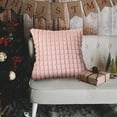 thumbnail image 3 of DURUA Decorative Throw Pillow, Square Sofa Cushion, Fluffy Plaid & Soft Plush, Modern Home Decor for Couch Bed, 17.3x17.3 Inch Pink, 3 of 8
