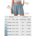 thumbnail image 6 of SHOWMALL Shorts for Women's Plus Size Summer Casual Elastic High Waist Wide Leg Beach Shorts with Pockets Misty Blue 1X, 6 of 10