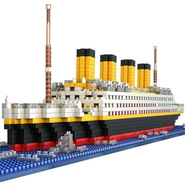 Titanic Ship Model Building Block Set, DIY Nano Micro Building Blocks Toys ,Toy Ship Model Bricks，Educational Toy, Gift for Adults and Children(1878 pcs)