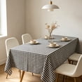 thumbnail image 4 of Waterproof Oilproof Dirtproof Checkered Rectangular Table Cloth Tablecloth Table Cover for Dining Room Kitchen Office Farmhouse Rural Decor 47.24x62.99 Inch Nylon Small Versatile Outdoor, 4 of 6