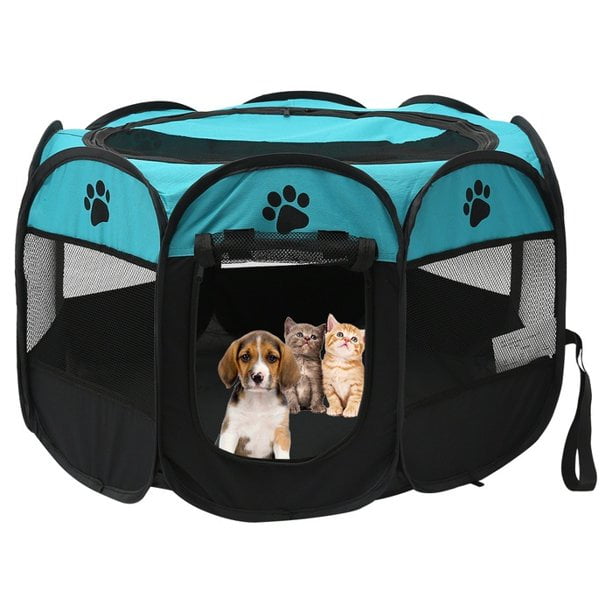 On The Go Large Folding Pet Carrier Your pet will love you Your cat or puppy travels stress free Light weight durable PVC Easy to clean and store Your pet will love it Comfortable to hold 