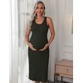 thumbnail image 2 of Ekouaer Women' Maternity Dress Rib Knit Sleeveless Baby Shower Dresses Casual Bodycon Pregnancy Clothes, 2 of 6