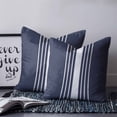 thumbnail image 2 of Pillow Covers 24x24 Set of 2, Vintage Striped Throw Pillow Covers Decorative Couch Cushion Cover, Midnight Blue Modern Simple Lines Microfiber Soft Square Pillowcases for Bedroom Living Room Sofa, 2 of 7