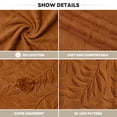 thumbnail image 2 of Sm:)e 2PC Leaves Jacquard Towel 13x30 Inches, 100% Cotton Quick-Dry High Absorbency Luxury Bath Towel, Camel, 2 of 8