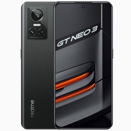 Realme GT Neo 3 150W Dual-SIM 256GB ROM + 12GB RAM (Only GSM | No CDMA) Factory Unlocked 5G Smartphone (Asphalt Black) - International Version