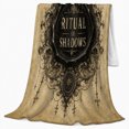 thumbnail image 2 of Ritual of Shadows Ornate Mirror Quote, Dark Gothic Style for Mystic Art Lovers, Vintage Shadow Emblem and Halloween Gift, Soft Flannel Blanket for Bedroom and Reading Nook, Home Decor, 2 of 9