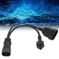 thumbnail image 1 of Y cable de enchufe de alimentació del divisor, 1 pasteles c14 macho a eu4.0 cable de adaptador femenino ofc pvc para empresas, 1 of 7