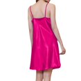 thumbnail image 4 of Antinious Womens Nightdress Solid Slim Deep V-Neck Sleeveless Satin Mid-Length Sleep Dress,Holiday!Nightgowns for Women,Women Pajama Dress,Hot Pink,S, 4 of 5