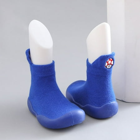 

QWZNDZGR Newborn Baby Boy Shoes Embroidery Pattern Nonslip Floor Socks Kids Girls Soft Rubber Sole Crib Toddler Booties Child Sneakers