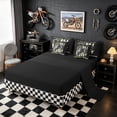 thumbnail image 4 of Meiyoeat Vintage Dirt Bike Pattern Twin Bedding 7-Piece for Men, American Flag Print Bedding Comforter Set, Camo Black Beige,Black Reversible, 4 of 6