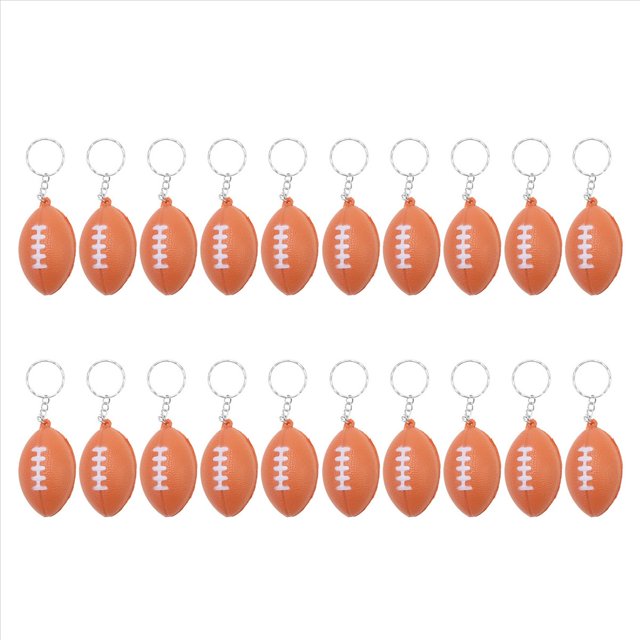 Paquete de 20 Llaveros de Pelota de Rugby para Regalos de Fiesta, Pelota AntiestréS de Rugby, Premio de Escolar, Decoraciones de Centro de Mesa Deportivo