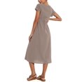 thumbnail image 3 of Vestido midi Zhyaj, holgado, túnica de verano, playa, con bolsillos, algodón, 3 of 7