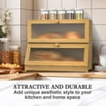 thumbnail image 6 of Bread Box for Kitchen Countertop: 2-Tier Bamboo Large Bread Storage Container,Wood Color, 6 of 12