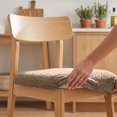 thumbnail image 5 of Velvet Stretch Dining Chair Seat Covers Thick Soft Elastic Chair Cushion Slipcover for Kitchen Dining Room Curved Seat Protector Washable, 5 of 6