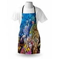 thumbnail image 3 of Fish Apron Egyptian Red Sea Bottom View with Marine Creatures Top of Tribal Ocean Scuba Image, Unisex Kitchen Bib Apron with Adjustable Neck for Cooking Baking Gardening, Multicolor, by Ambesonne, 3 of 3
